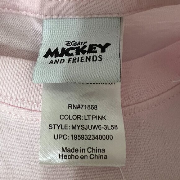 NWT Disney Ladies Mickey Minnie Donald Daffy Tee Crochet 3D Embellish Flowers Lg - Picture 3 of 6